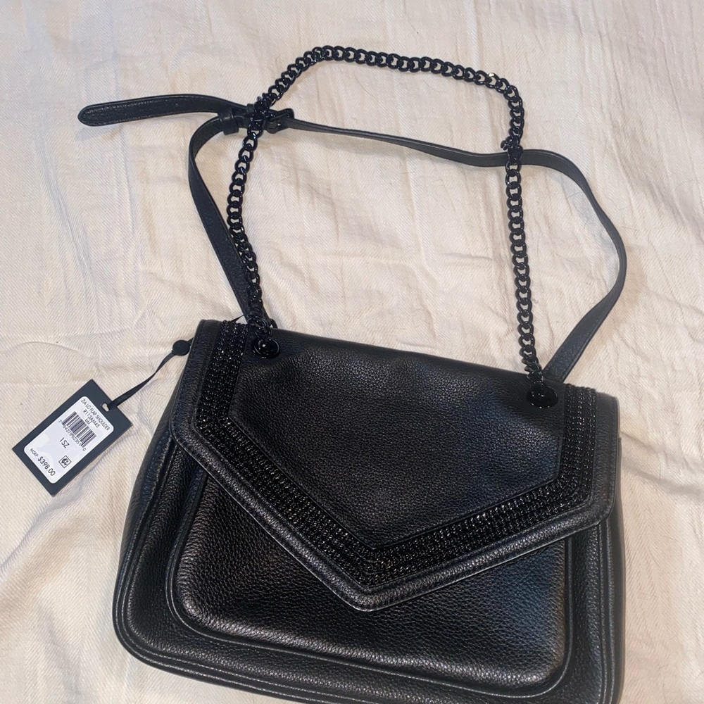 DKNY Black Shoulder Bag with Chain Strap